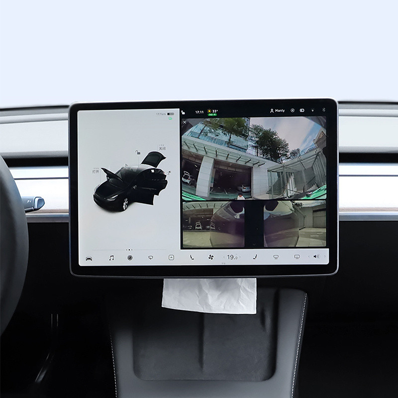 Autós selyemdoboz papírtároló a képernyő mögé rejtett szalvéta selyempapír tartó Tesla Model 3 YXS autós tartozékokhoz
