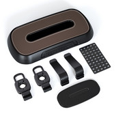 Κουτί χαρτομάντηλου αυτοκινήτου για Tesla Bmw Mercedes Benz Volkswagen Ζελατίνα αυτοκινήτου Δερμάτινη θήκη χαρτομάντιλων στάθμευσης Πινακίδα αριθμού Εσωτερικό κουτί αποθήκευσης