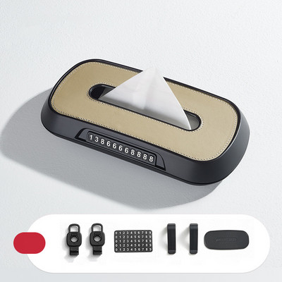 Κουτί χαρτομάντηλου αυτοκινήτου για Tesla Bmw Mercedes Benz Volkswagen Ζελατίνα αυτοκινήτου Δερμάτινη θήκη χαρτομάντιλων στάθμευσης Πινακίδα αριθμού Εσωτερικό κουτί αποθήκευσης