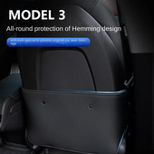 Για Tesla Model 3 Model Y Δερμάτινο προστατευτικό πλάτης καθίσματος Kick Mats Παιδικό προστατευτικό πλάτης καθίσματος Ανθεκτικό στο νερό