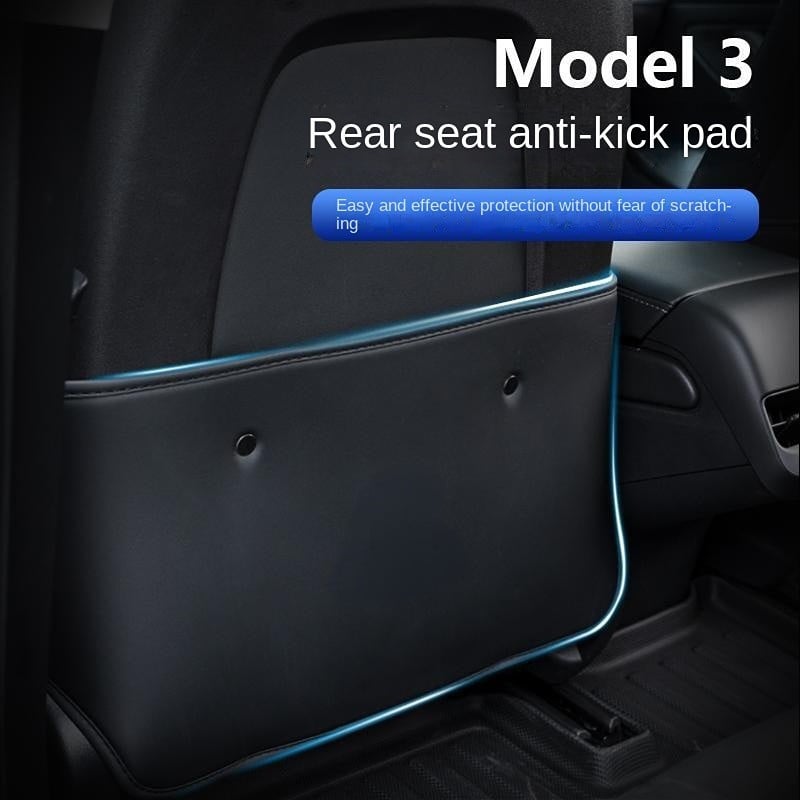 Για Tesla Model 3 Model Y Δερμάτινο προστατευτικό πλάτης καθίσματος Kick Mats Παιδικό προστατευτικό πλάτης καθίσματος Ανθεκτικό στο νερό