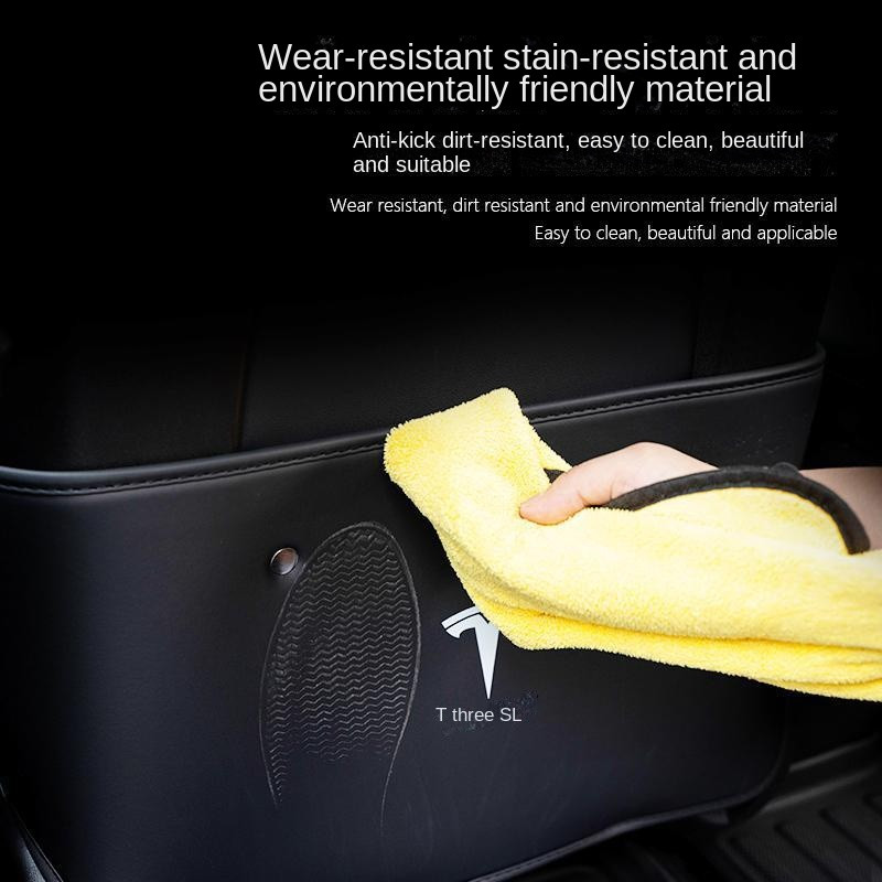 Για Tesla Model 3 Model Y Δερμάτινο προστατευτικό πλάτης καθίσματος Kick Mats Παιδικό προστατευτικό πλάτης καθίσματος Ανθεκτικό στο νερό