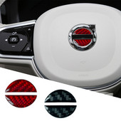 Αυτοκόλλητο σήμα έμβλημα τιμονιού αυτοκινήτου Διακοσμητικό από ανθρακόνημα για το Volvo XC40 XC60 XC90 V40 V60 S60 S90 Αξεσουάρ αυτοκινήτου