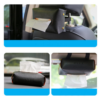 Car PU Δερμάτινο Tissue Box Γενικό υποβραχιόνιο αντιηλιακής αλεξήλιο Στήριγμα χαρτοπετσέτας Πίσω κάθισμα Προσκέφαλο Εγκατάσταση Auto Εσωτερικών Αξεσουάρ