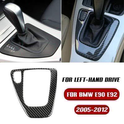 Autó sebességváltó panel gomb fedele szénszálas autó doboz belső matricák BMW E90 E92 E93 2005-2012 új