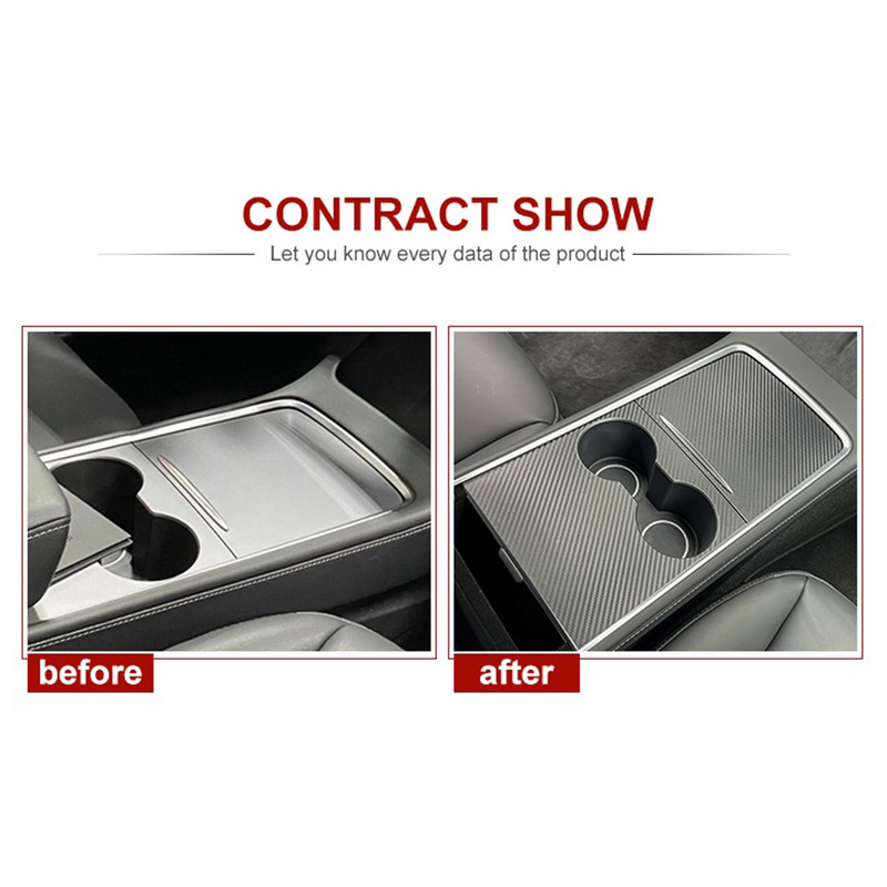 Autocolant pentru panoul de control central pentru interiorul mașinii 2 buc pentru modelul Tesla y autocolant pentru capacul consolei centrale 2021 pentru tesla model 3 de protecție