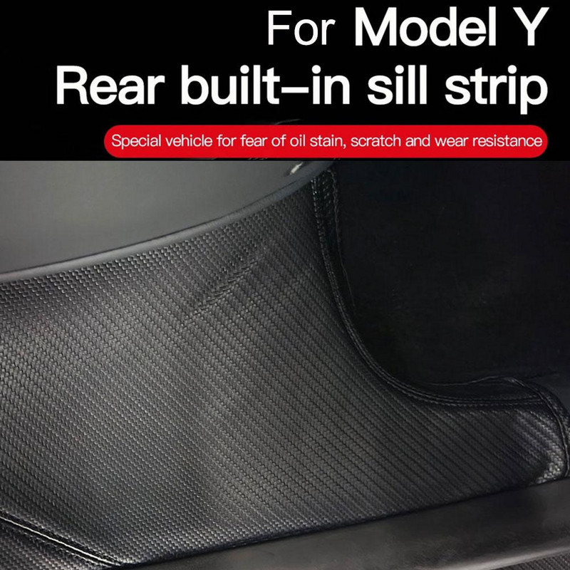 2 τμχ Προστατευτικό μαρσπιέ πίσω πόρτας αυτοκινήτου για Tesla Model Y Δερμάτινο πίσω κάθισμα Αντι-βρώμικο χαλάκι Αντικραδασμικό λουράκι μαρσπιέ πόρτας