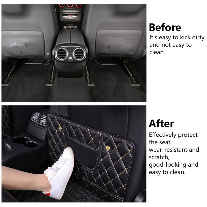 Juodos/raudonos galinės sėdynės vaiko apsauga nuo smūgių aukščiausios kokybės odinės sėdynės apsaugos kilimėlis.