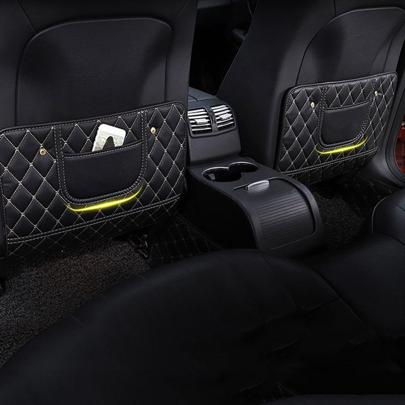 Juodos/raudonos galinės sėdynės vaiko apsauga nuo smūgių aukščiausios kokybės odinės sėdynės apsaugos kilimėlis.