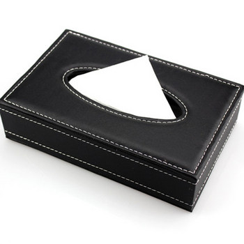 Луксозни кристали CarTissue Кутия за съхранение Хартиена кърпа PU кожа Черен държач за кърпички Хавлиени кърпи Crystal Tissue Кутия Капак Оформление на кола