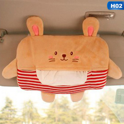 Navlaka za kutiju za maramice za automobil Prijenosna crtana životinja, plišana viseća kutija za papir, držač za ubruse, štipaljka za štitnik od sunca, dodaci za interijer automobila