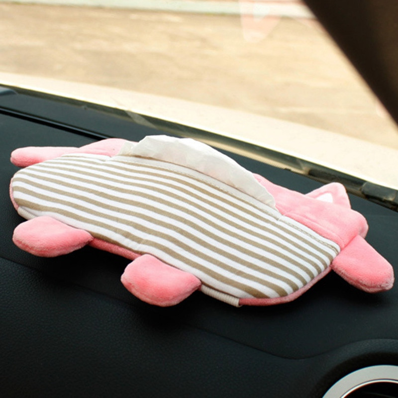 Navlaka za kutiju za maramice za automobil Prijenosna crtana životinja, plišana viseća kutija za papir, držač za ubruse, štipaljka za štitnik od sunca, dodaci za interijer automobila