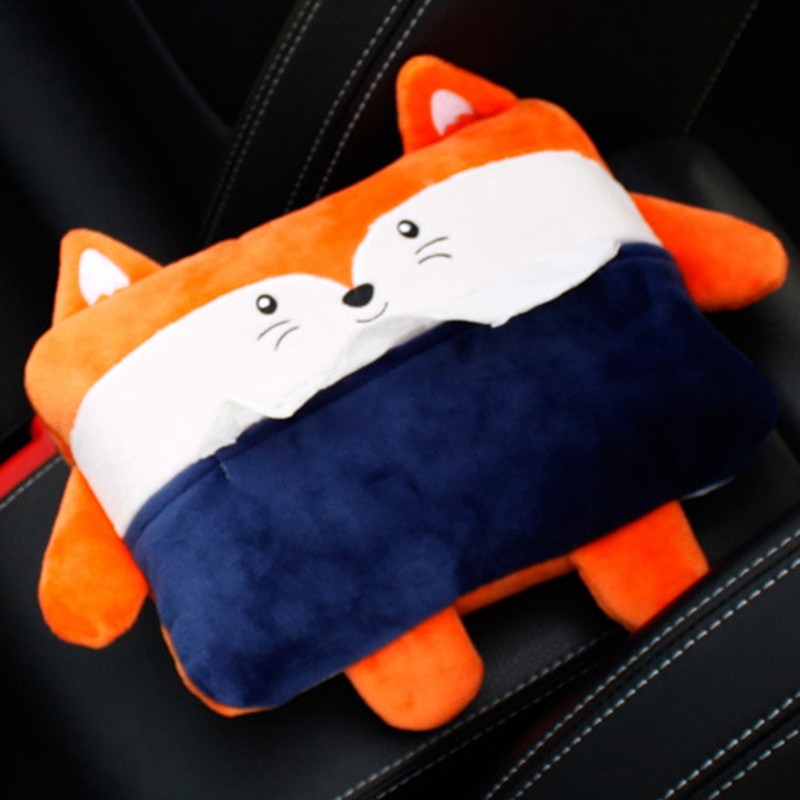 Navlaka za kutiju za maramice za automobil Prijenosna crtana životinja, plišana viseća kutija za papir, držač za ubruse, štipaljka za štitnik od sunca, dodaci za interijer automobila