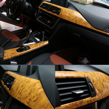 30cmx100cm Αυτοκόλλητα αυτοκινήτου Wood Grain Εσωτερική επένδυση Κάλυμμα στυλ αυτοκινήτου Αλλαγή χρώματος φιλμ Αξεσουάρ αυτοκινήτου Auto Наклейки на машину