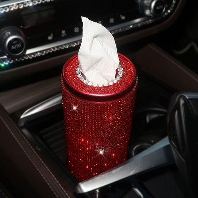 Creative Bling Car Crystal Diamond Cutie de șervețele Diamante Tub pentru prosop de hârtie Home Office Car Strass Cutie de hârtie absorbantă Fete Femei