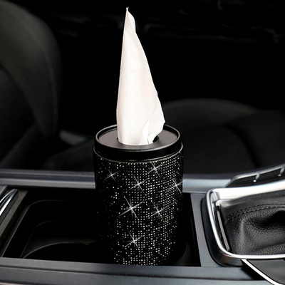 Creative Bling Car Crystal Diamond Cutie de șervețele Diamante Tub pentru prosop de hârtie Home Office Car Strass Cutie de hârtie absorbantă Fete Femei