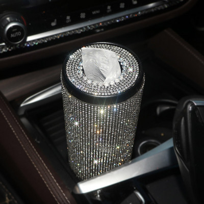 Creative Bling Car Crystal Diamond Cutie de șervețele Diamante Tub pentru prosop de hârtie Home Office Car Strass Cutie de hârtie absorbantă Fete Femei