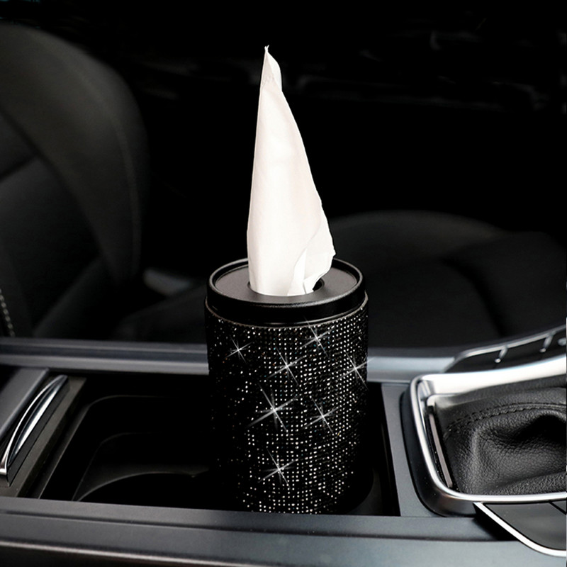 Creative Bling Car Crystal Diamond Cutie de șervețele Diamante Tub pentru prosop de hârtie Home Office Car Strass Cutie de hârtie absorbantă Fete Femei