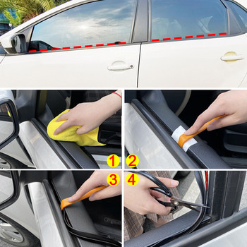 Universal DIY Car Styling Rubber τύπου V Παράθυρο πόρτας αυτοκινήτου Γυάλινες ταινίες σφράγισης Αυτοκόλλητο Ηχομόνωση Αυτοκόλλητο στεγανοποίησης Αξεσουάρ αυτοκινήτου