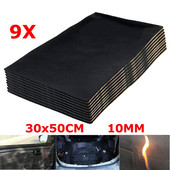 9X 10 mm automobilio garso izoliacijos medvilninis kilimėlis, gaubtas, durelės, triukšmą slopinantis variklio ugniasienės šilumos karšto putplasčio lipdukas 30x50 cm