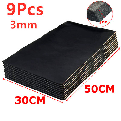 9X 10 mm automobilio garso izoliacijos medvilninis kilimėlis, gaubtas, durelės, triukšmą slopinantis variklio ugniasienės šilumos karšto putplasčio lipdukas 30x50 cm