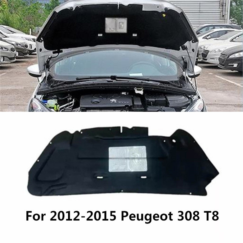 1 db 2012-2019-es Peugeot 308 T8 T9 motorháztetőhöz, motor hő-hangszigetelő alátét pamut hangszigetelő szőnyeg