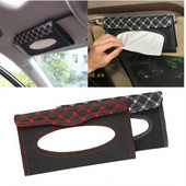 Tissue doboz fedele Autós napellenző Sebességtartó doboz Autós kiegészítők tartó Papír szalvéta csipesz- PU bőr tok 22*12cm papírzsebkendő tok