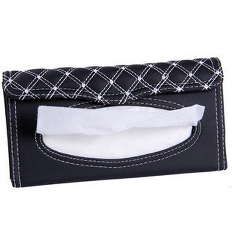 Tissue doboz fedele Autós napellenző Sebességtartó doboz Autós kiegészítők tartó Papír szalvéta csipesz- PU bőr tok 22*12cm papírzsebkendő tok
