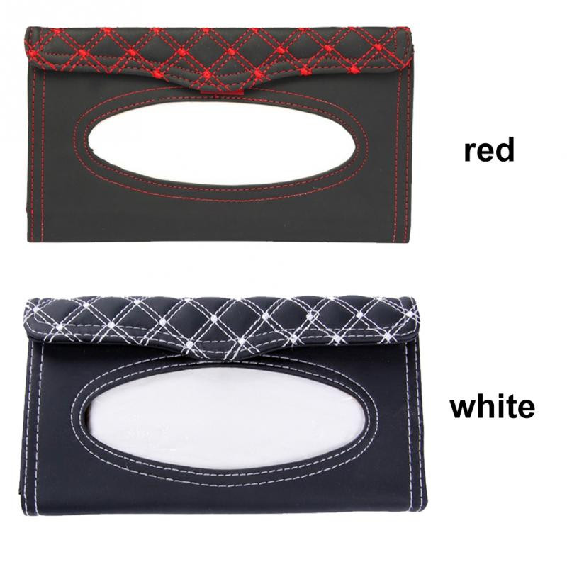 Tissue doboz fedele Autós napellenző Sebességtartó doboz Autós kiegészítők tartó Papír szalvéta csipesz- PU bőr tok 22*12cm papírzsebkendő tok