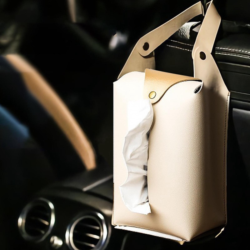 Navlaka za kutiju za maramice od meke PU kože, sklopiva kutija za maramice, držač za salvete za dnevnu sobu, kuhinju, kutije za maramice koje se mogu objesiti