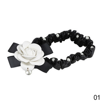 Automobilio salono galinio vaizdo veidrodžio dangtelis PU odos perlų kamelijos gėlė Auto Galinio vaizdo dekoravimo priedai mergaitėms