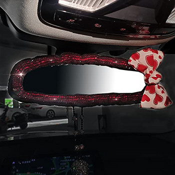 Αυτοκίνητα Εσωτερικά αξεσουάρ Καθρέφτες Κάλυμμα Πίσω όψη Bling Car Styling Κόκκινο Μπλε Ροζ Μαύρο Λευκό Glitter Girly Sparkly διακόσμηση