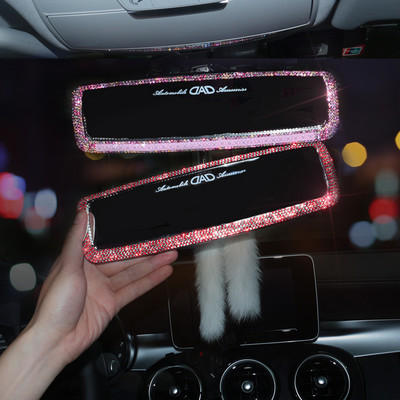 2022 Diamond Auto Rearview Mirror Cover for Girls  Car Mirror Cover with Rainstone Bling Car Accesiores Interior for Woman