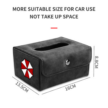 Кутия за кърпички за кола Автомобилна стойка за козирка Автомобилна интериорна чанта за съхранение за Umbrella Corporation Автомобили Емблема Лого на автомобилни аксесоари