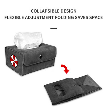 Кутия за кърпички за кола Автомобилна стойка за козирка Автомобилна интериорна чанта за съхранение за Umbrella Corporation Автомобили Емблема Лого на автомобилни аксесоари