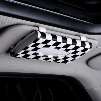Кутия за кърпички за BMW MINI Cooper Преносим автомобил Козирка за слънце Хартиена салфетка Кожен държач Висящ тип Универсални автоаксесоари