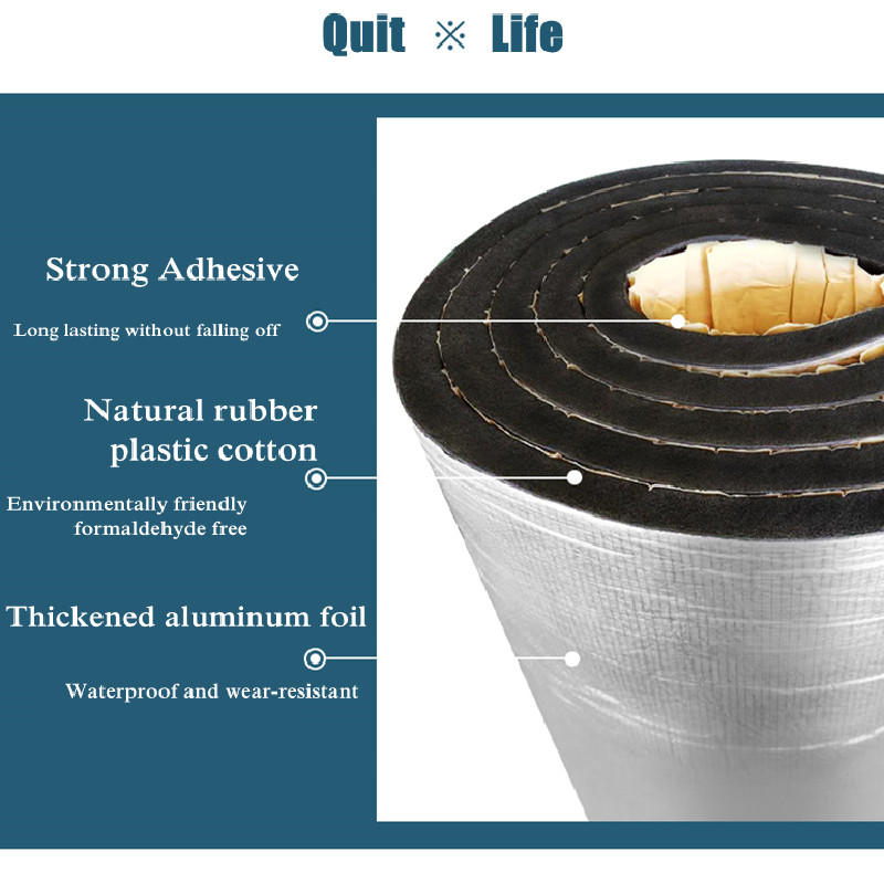 50x200cm 5/10mm autó hangtompító szőnyeg Zaj motorháztető szigetelés tompító hangszigetelő tompító pamut motorháztetőhöz matrica