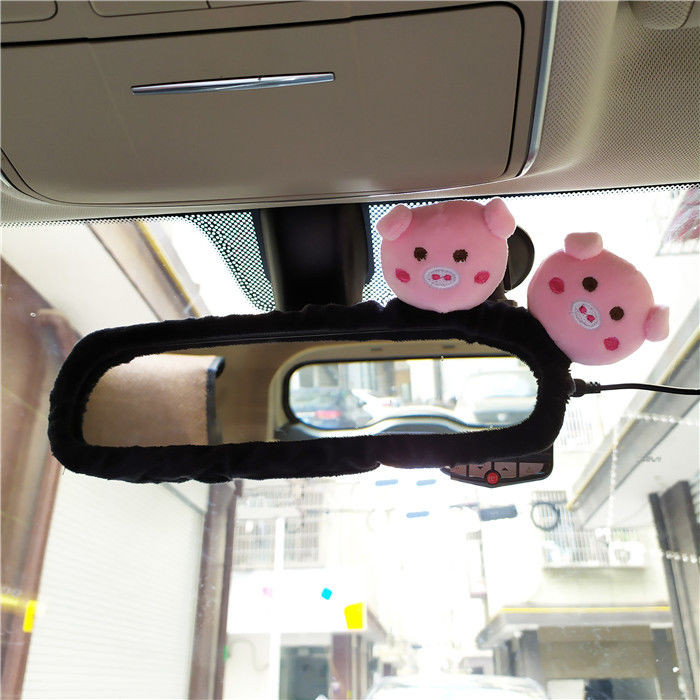 Ženski automobilski retrovizor, ukrasni ukras, plišana mačka, svinja, ljubavni dodaci za automobile