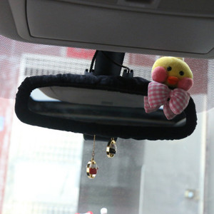 Νέο χαριτωμένο κάλυμμα καθρεπτών αυτοκινήτου, κινούμενα σχέδια Κορεάτικη γυναίκα κάλυμμα ζώνης καθρέπτη οπισθοπορείας αξεσουάρ εσωτερικού αυτοκινήτου