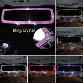 Autó visszapillantó tükör fedél belső Univerzális automatikus visszapillantó tükör Bling strasszos luxus felületű tükör burkolat Autó tartozékok