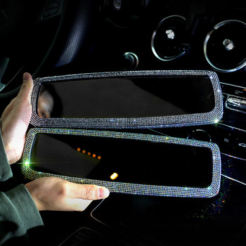 Εσωτερικό κάλυμμα καθρέπτη αυτοκινήτου Universal Auto Rearview Mirror Bling Rhinestone Luxury κάλυμμα καθρέπτη επιφανείας Αξεσουάρ αυτοκινήτου