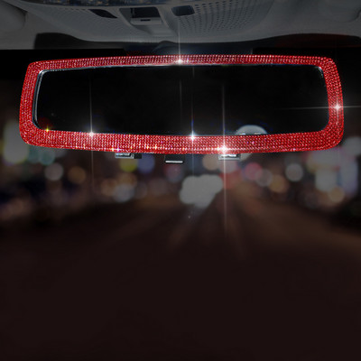 Autó visszapillantó tükör fedél belső Univerzális automatikus visszapillantó tükör Bling strasszos luxus felületű tükör burkolat Autó tartozékok