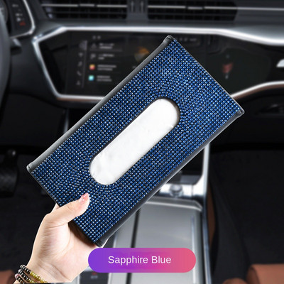 Automobilski vizir za sunce Držač kutije za maramice Bling Crystals Cover Case Clip PU kožna torbica za stražnje sjedalo Auto pribor za žene