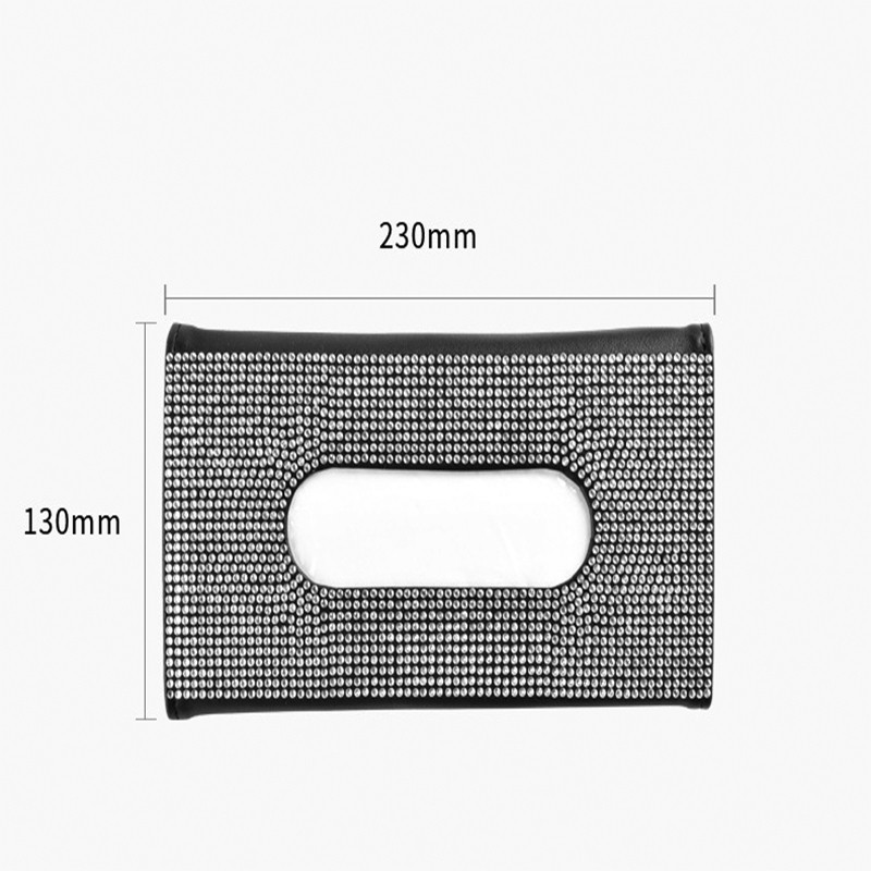 Automobilski vizir za sunce Držač kutije za maramice Bling Crystals Cover Case Clip PU kožna torbica za stražnje sjedalo Auto pribor za žene