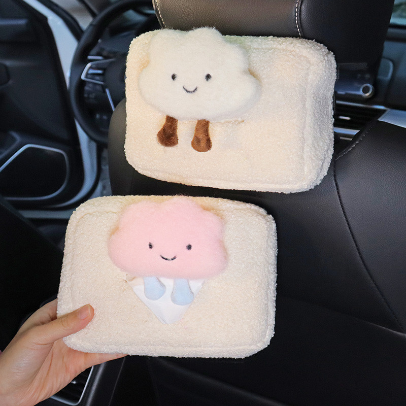 Slatka crtana lutka Cvijeće Plišana automobilska kutija za maramice Viseći držač ubrusa za stražnje sjedalo automobila Naslon za glavu Naslon za ruke Organizator za pohranu papira