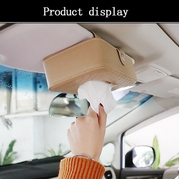 Κάλυμμα Car Tissue Box Κάλυμμα Sun Visor Καρέκλα Πίσω Κρεμαστό Τύπος Tissue Box Μπράτσο Κουτί Πετσέτα Tissue Auto Εσωτερικά Αξεσουάρ PU Δέρμα
