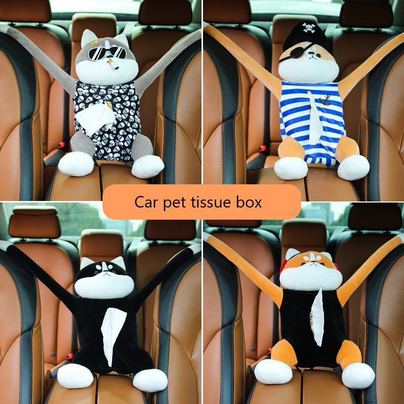 Kutija za vrećice za automobilske maramice Pumpanje Naslon sjedala automobila Viseća kutija za naslon za ruke Kreativni crtani film Slatka mreža Crveni pribor za unutrašnjost automobila KOQYOX