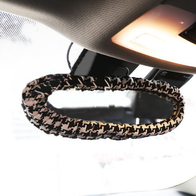 Klasična karirana mašna za automobilsko zrcalo, mekana pamučna kutija za retrovizor za unutrašnjost automobila, ukrasni dodaci za žene i djevojčice