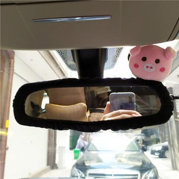 Нов сладък капак на огледалото за обратно виждане на кола карикатура Прасе жена огледало за обратно виждане капак на предпазния колан аксесоари за интериора на автомобила