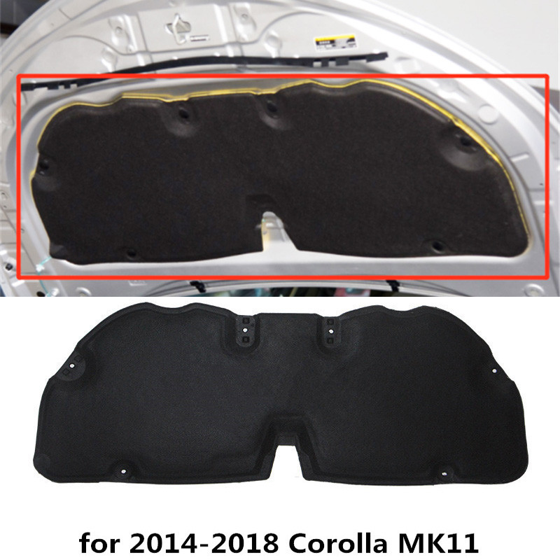 1Szett 2004-2021 Toyota Corolla 9. 10. 11. 12. MK9 10 11 12 Autó motorháztető motor hő-hangszigetelő alátét pamut hangszigetelő